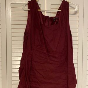 Maroon dress with gathering on sides